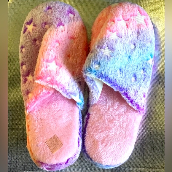 Ombre Pink Blue Purple Stars Slippers - Picture 1 of 2